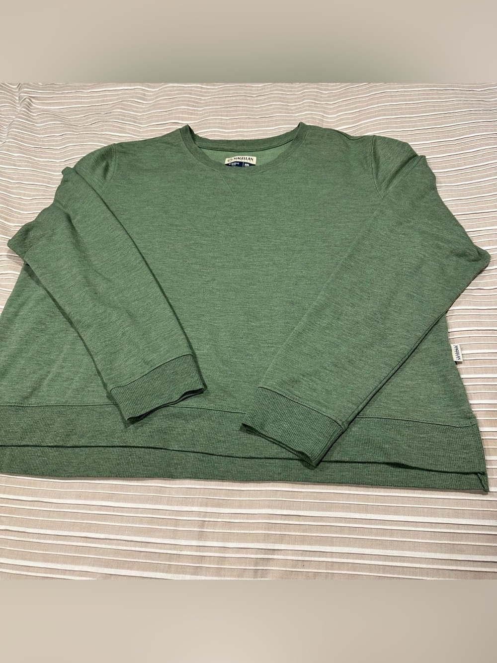 Magellan Outdoors Womens XXL Green Long Sleeve Campfire Crop Pullover Sweatshirt